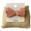 CE11802 PINK STONE HEART GOLD STUD EARRINGS