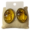 CE11803 BROWN OVAL STONE GOLD EARRINGS