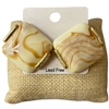CE11804 IVORY STONE SQUARE GOLD EARRINGS