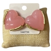 CE11806 PINK STONE HEART GOLD STUD EARRINGS