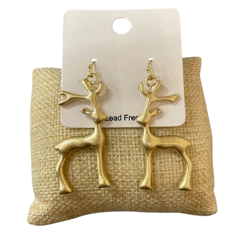 CE11824 MATTE REINDEER EARRINGS