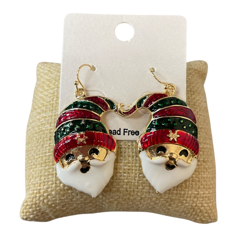 CE11826 GREEN & RED ELF EARRINGS