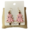 CE11828  XMAS TREE PINK MULTI EARRINGS