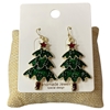 CE11828G  XMAS TREE GREEN EARRINGS