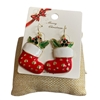 CE11839 RED STOCKING EARRINGS