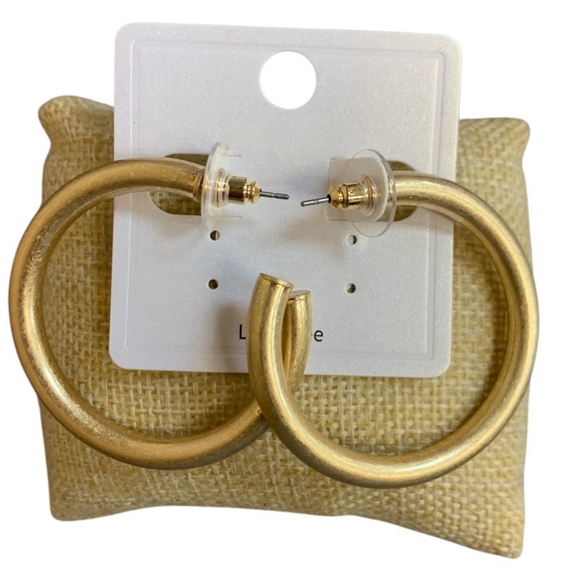 CE11916-1 MATTE MEDUM OPEN HOOP EARRINGS