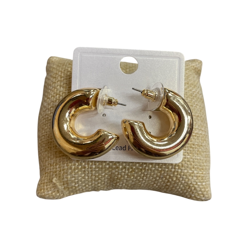 CE11918 CHUNKY SEMI HOOP EARRINGS