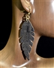 CE1247 CORK TEXTURE LEAF EARRINGS