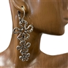 CE1405  HAMMERED FLOWER EARRINGS