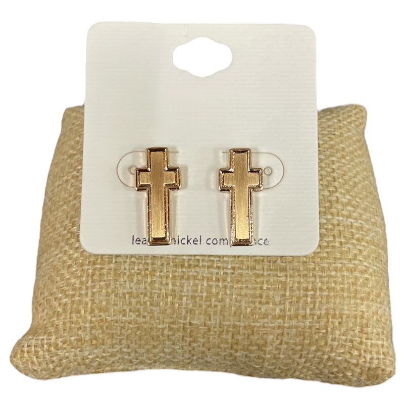 CE1536 SMALL CROSS STUD EARRINGS