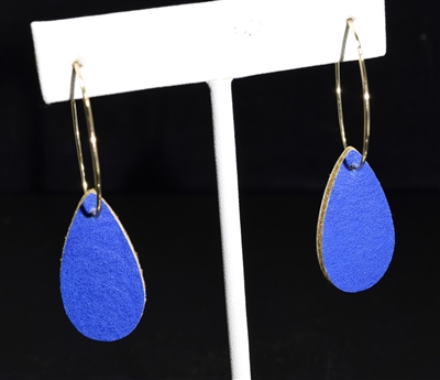 CE1550 TEARDROP LEATHER HOOP EARRINGS