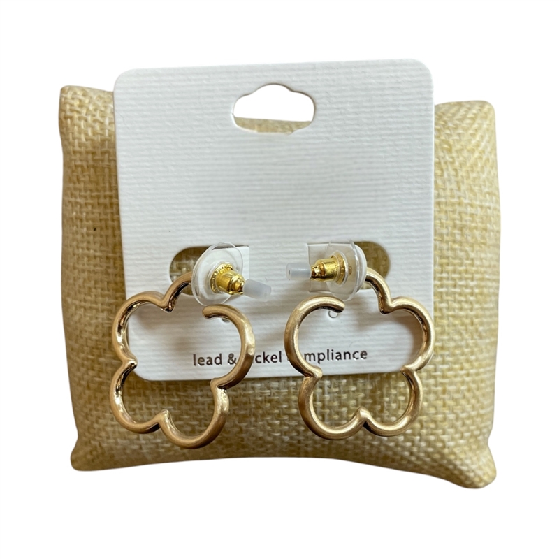 CE1625 MATTE  FLOWER SMALL HOOP EARRINGS