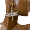 CE1911  HAMMERED MATTE DRAGONFLY EARRINGS
