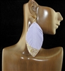 CE2107 LAVENDER/GOLD FAN DANGLE EARRINGS