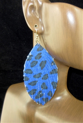 CE2263 LEATHER LEOPARD PRINT EARRINGS