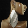 CE2886 MULTI TONE LEATHER LAYERED FAN DANGLE EARRINGS