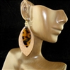 CE2899 REPTILE SKIN BROWN ACRYLIC DANGLE EARRINGS