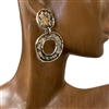CE3205 SILVER ANTIQUE CIRCLE EARRINGS