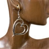 CE3967 ANTIQUE SILVER DOUBLE HEART EARRINGS