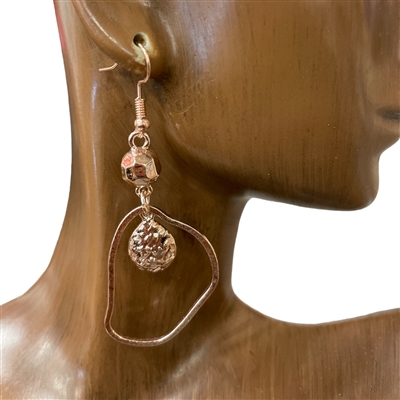 CE4189 ROSE GOLD TWISTED TEARDROP EARRINGS