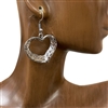 CE4364 SILVER ANTIQUE HEART EARRINGS