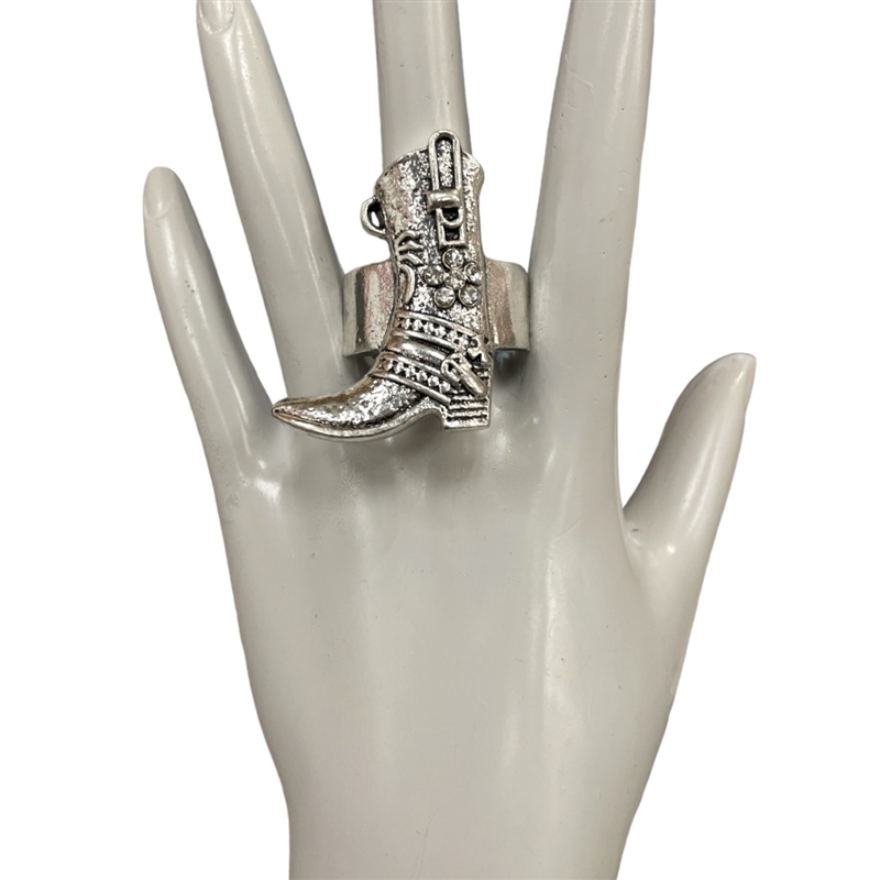 CE5524 SILVER BOOT STRETCH RING