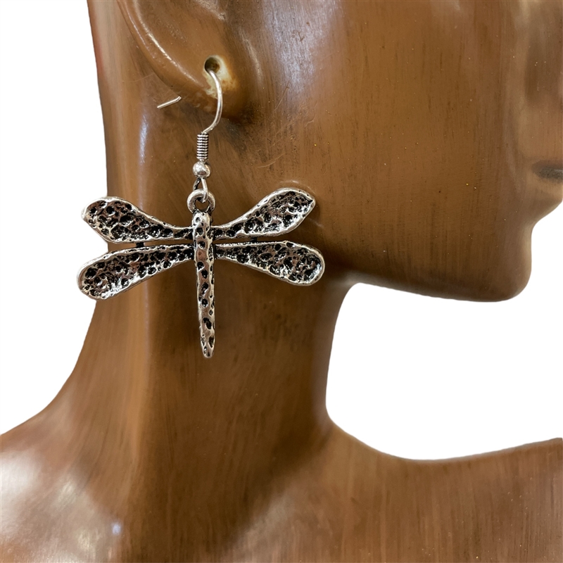 CE7888  ANTIQUE DRAGONFLY EARRINGS