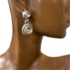 CE7890 SMALL CIRCLE CLEAR STONE IN CENTER EARRINGS