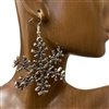 CE7917 ANTIQUE SILVER SNOWFLAKE  EARRINGS