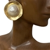 CE8198 CIRCLE PEARL IN CENTER EARRINGS