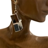 CE8222  SILVER DOUBLE SQUARE EARRINGS