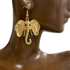 CE8559 GOLD ELEPHANT HEAD EARRINGS