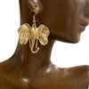 CE8560 HAMMERED ELEPHANT HEAD EARRINGS