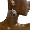 CE8604S  SILVER ELEPHANT EARRINGS