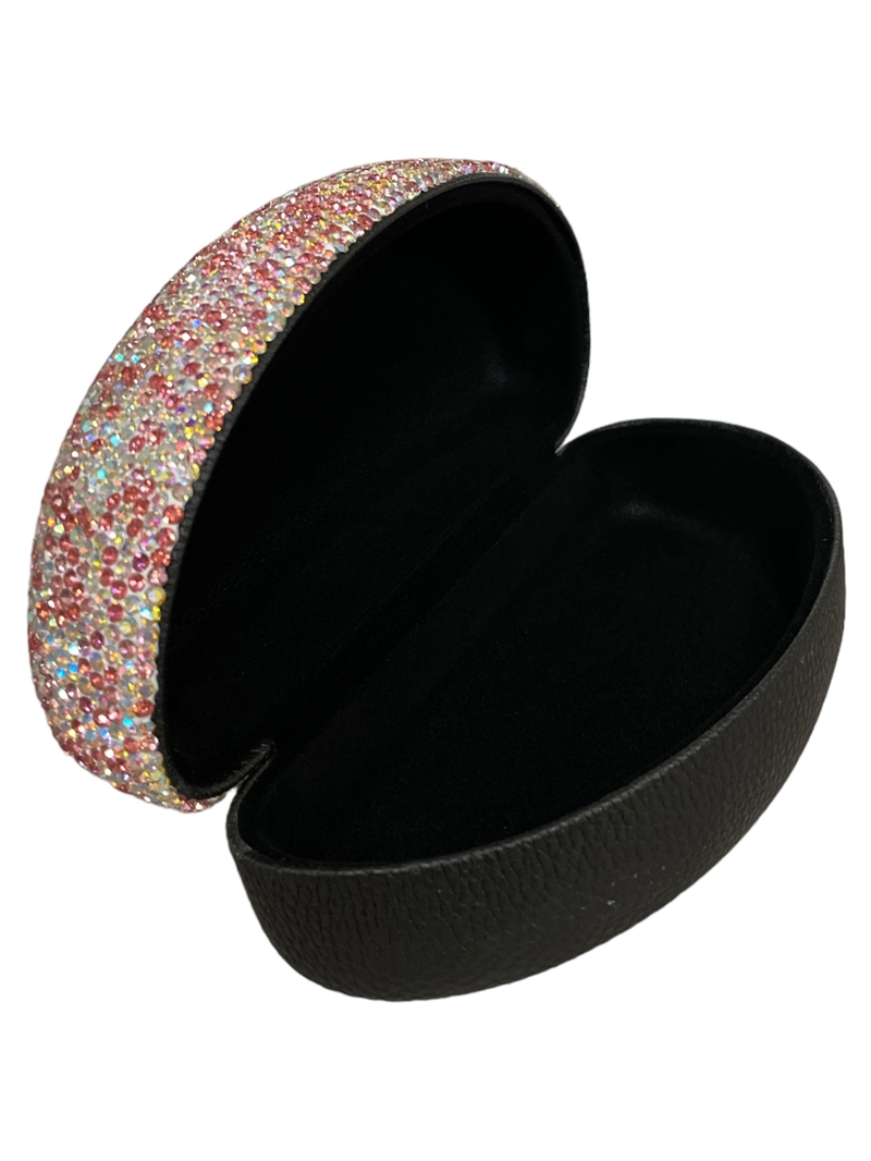 CEG40P  PINK RHINESTONE EYEGLASSES GLASSES CASE