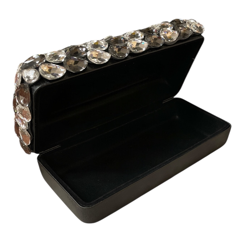 CEG41B BLACK CRYSTAL EYEGLASSES CASE