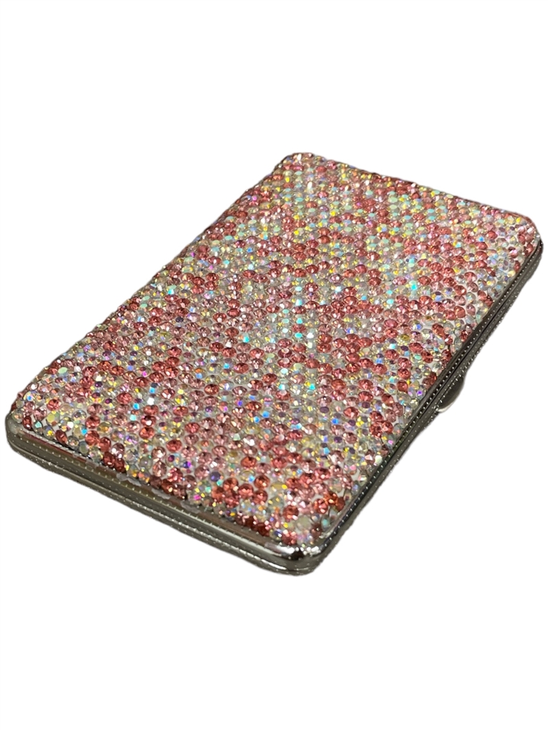 CG90P  PINK RHINESTONE CIGARETTE CASE