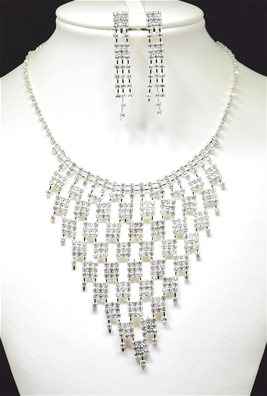 CH01 ELEGANT RHINESTONE NECKLACE SET