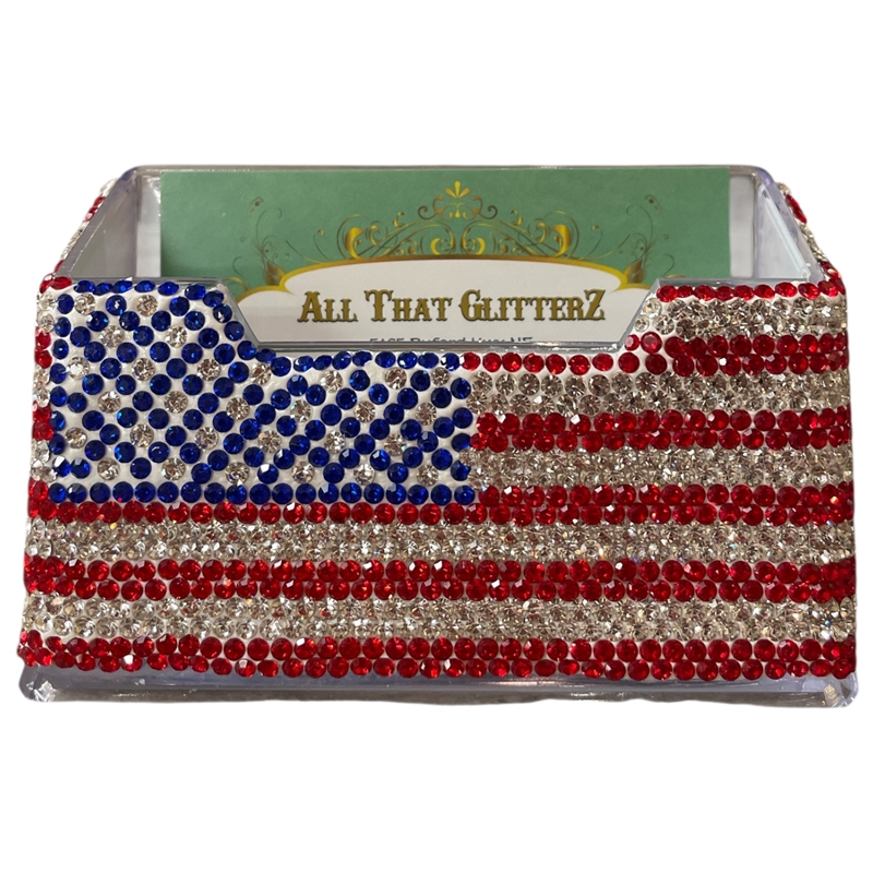 CH90AM RHINESTONE AMERICAN FLAG CARD HOLDER