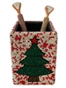 CHR15 GREEN TREE RED RHINESTONE PEN HOLDER