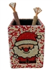 CHR16  SANTA RED RHINESTONE PEN HOLDER