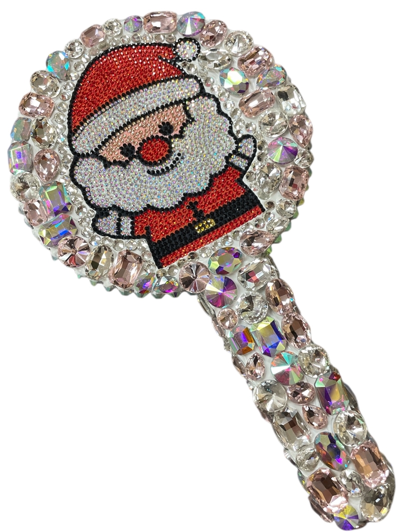 CHR17  SANTA PINK & AB RHINESTONE MIRROR