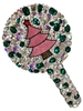 CHR18  PINK TREE  GEEN & AB RHINESTONE MIRROR