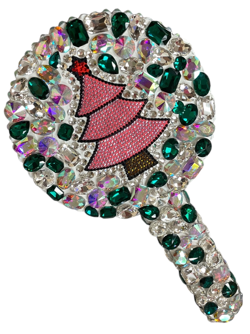 CHR18  PINK TREE  GEEN & AB RHINESTONE MIRROR