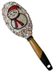 CHR23  SNOWMAN PINK AB  STONE HAIR BRUSH