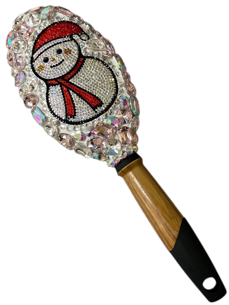 CHR23  SNOWMAN PINK AB  STONE HAIR BRUSH