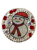 CHR39  SNOWMAN RED & AB  STONE PILL CASE