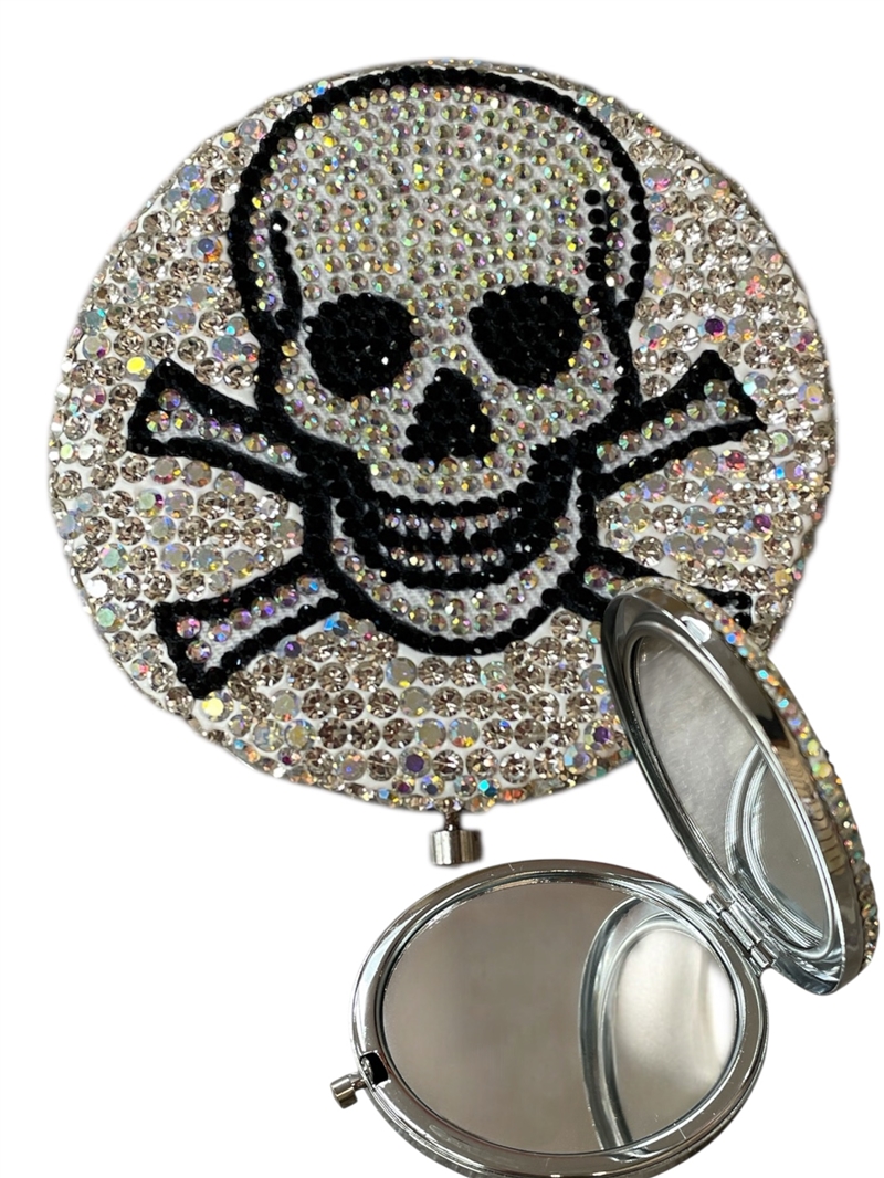 CHR48 AB SKULL COMPACT DOUBLE-SIDE MIRROR
