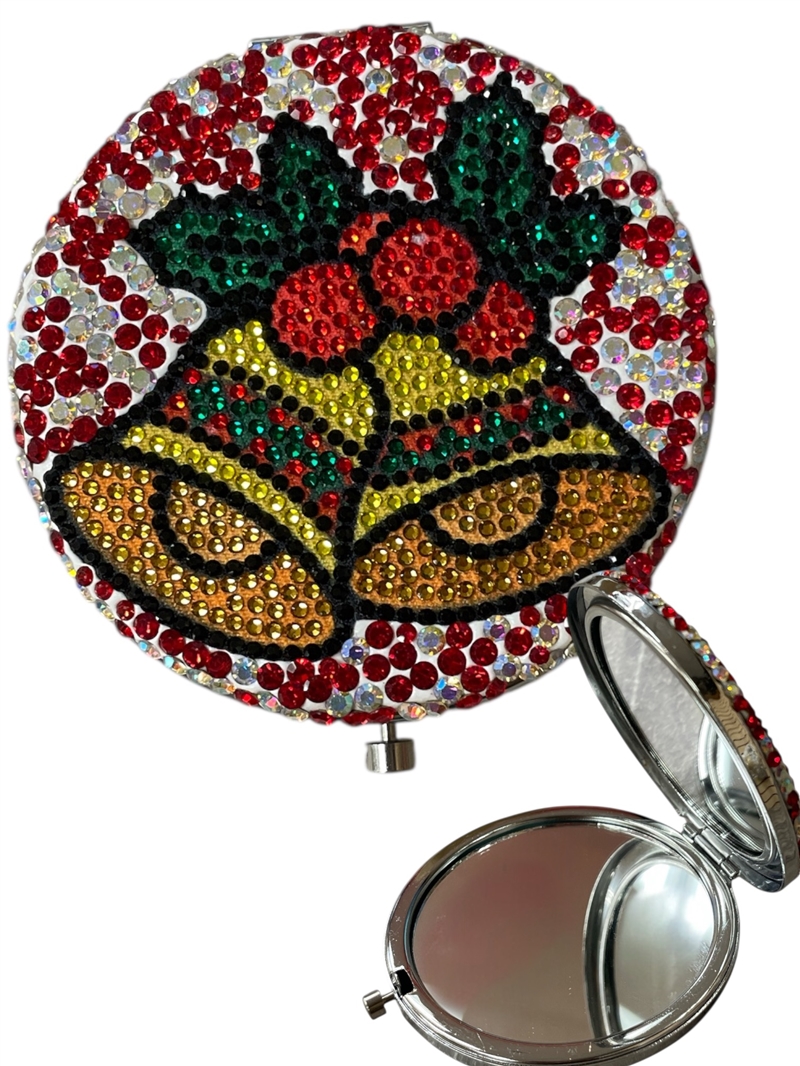CHR52 SLEIGH BELLS COMPACT DOUBLE-SIDE MIRROR