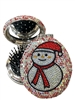 CHR55   SNOWMAN  HAIR BRUSH WITH MIRROR